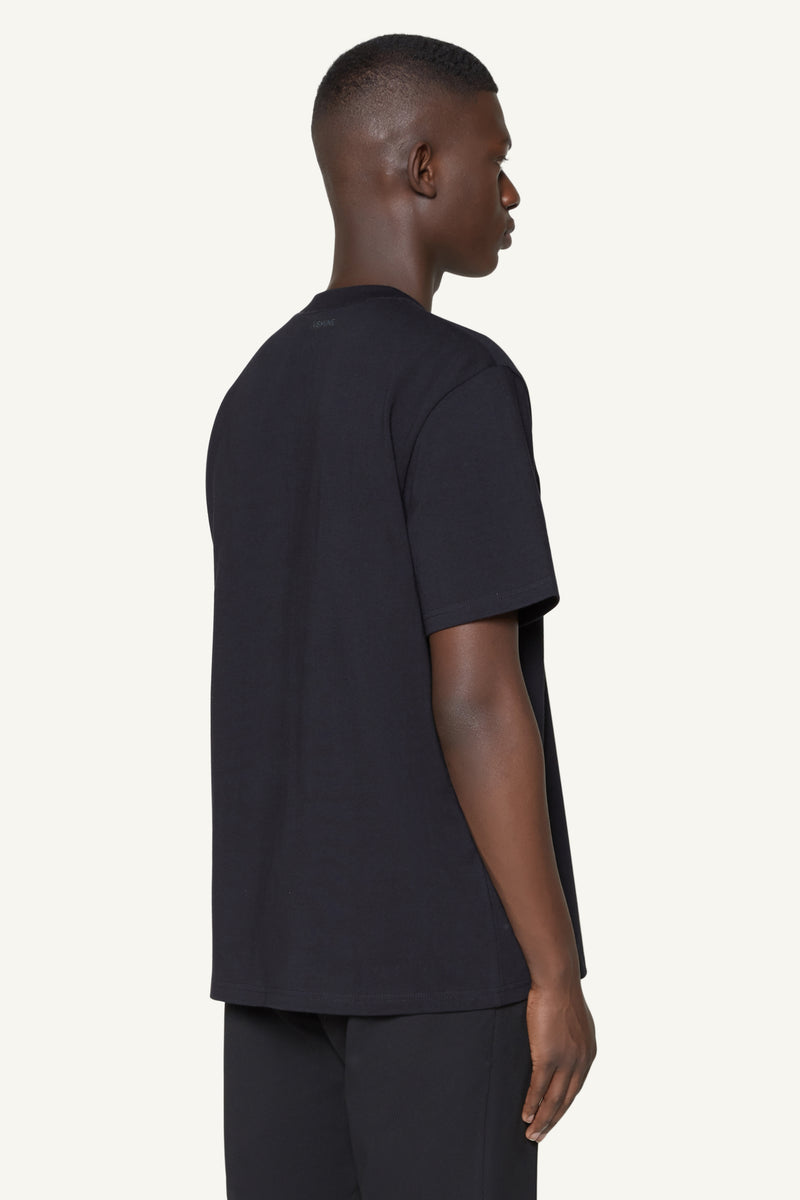 EMBROIDERED LOGO T-SHIRT - BLACK