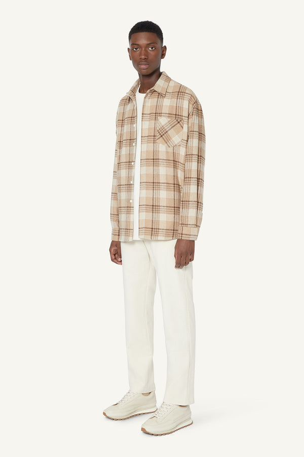 FLANNEL OVERSHIRT - BEIGE