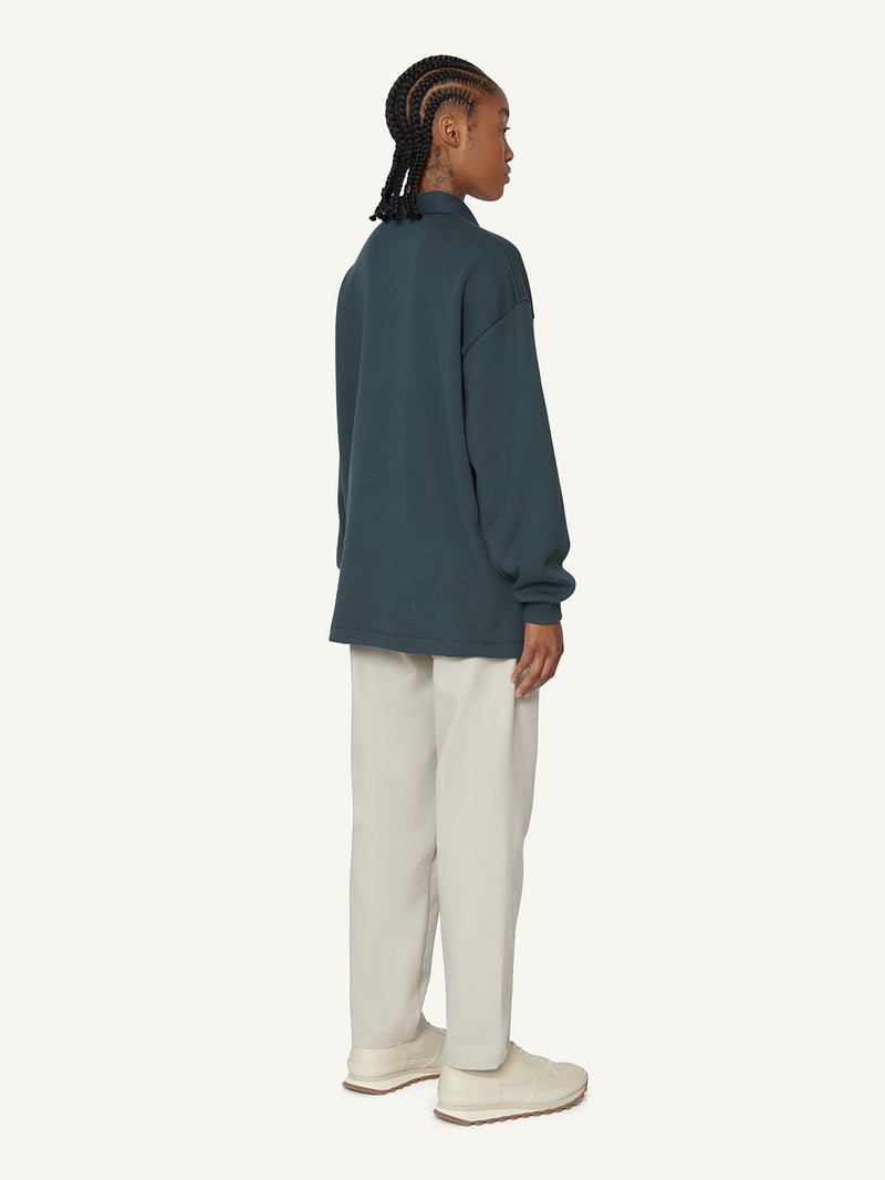 QUARTER ZIP POLO - GREEN
