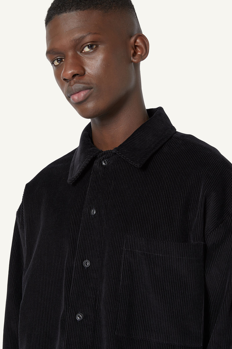 CORDUROY OVERSHIRT  - BLACK