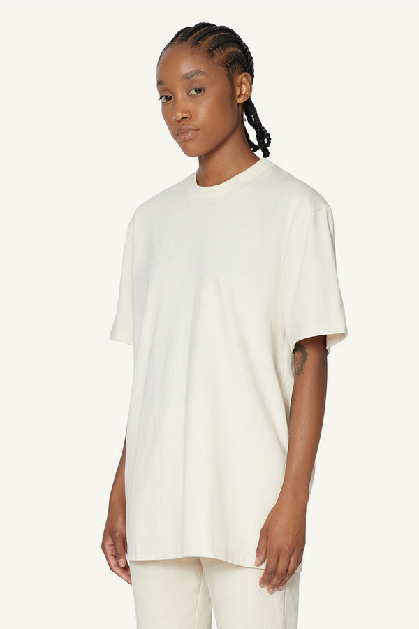 EMBROIDERED LOGO T-SHIRT - CREAM