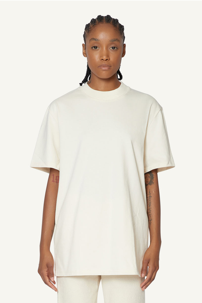 EMBROIDERED LOGO T-SHIRT - CREAM