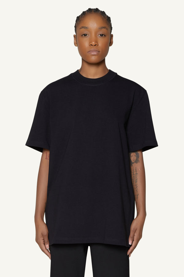 EMBROIDERED LOGO T-SHIRT - BLACK