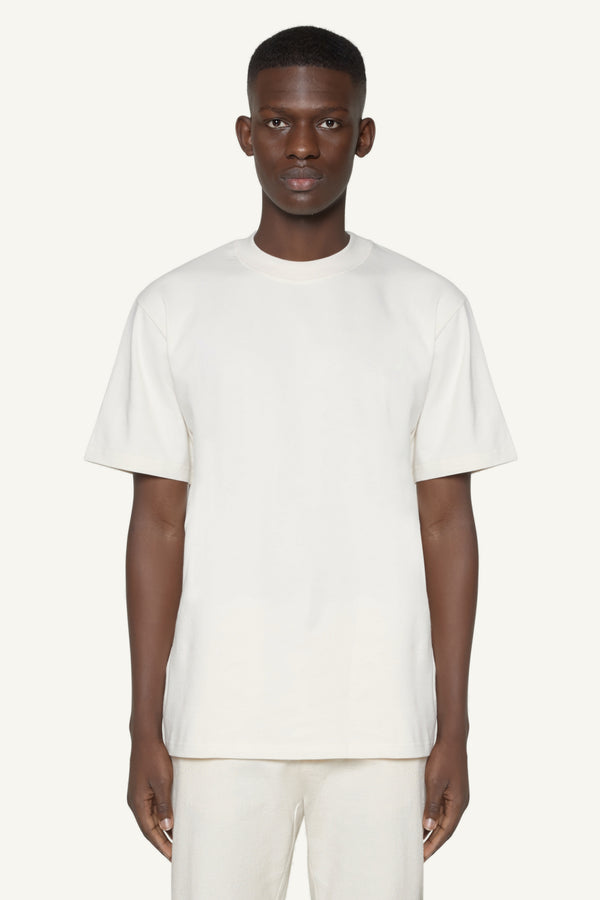 EMBROIDERED LOGO T-SHIRT - CREAM