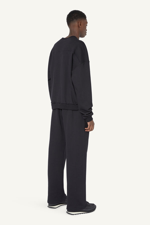 HEAVYWEIGHT STRAIGHT LEG SWEATPANTS - BLACK