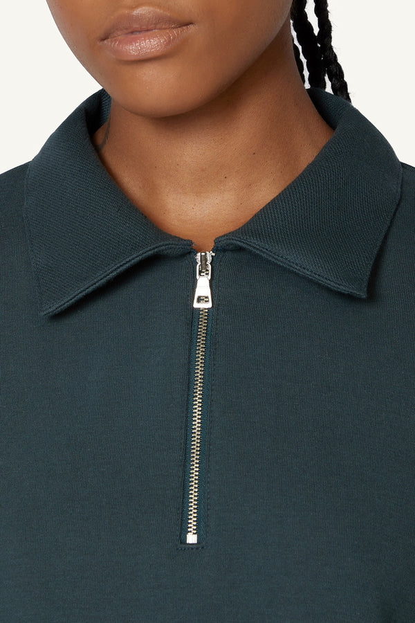 QUARTER ZIP POLO - GREEN