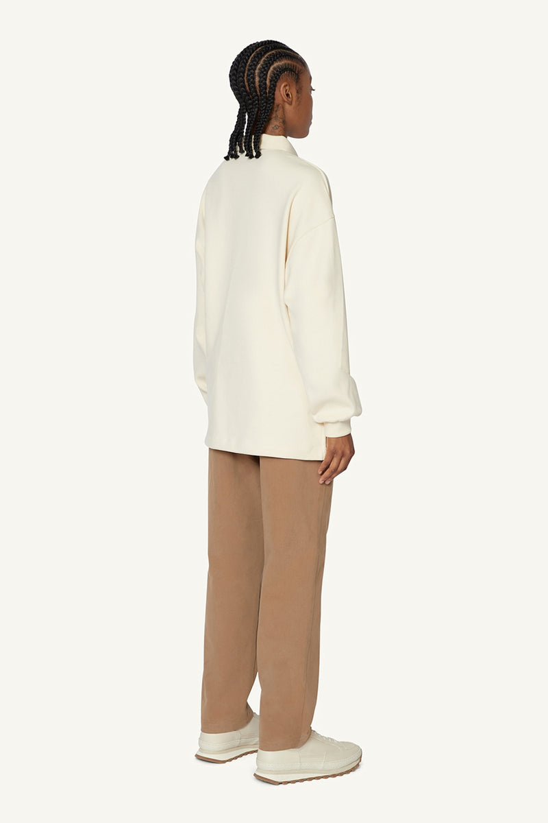 QUARTER ZIP POLO - IVORY