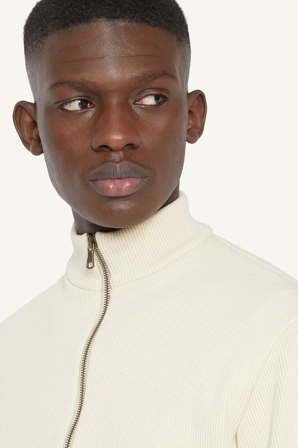 MALU HEAVYWEIGHT RIBBED JACKET - CREAM