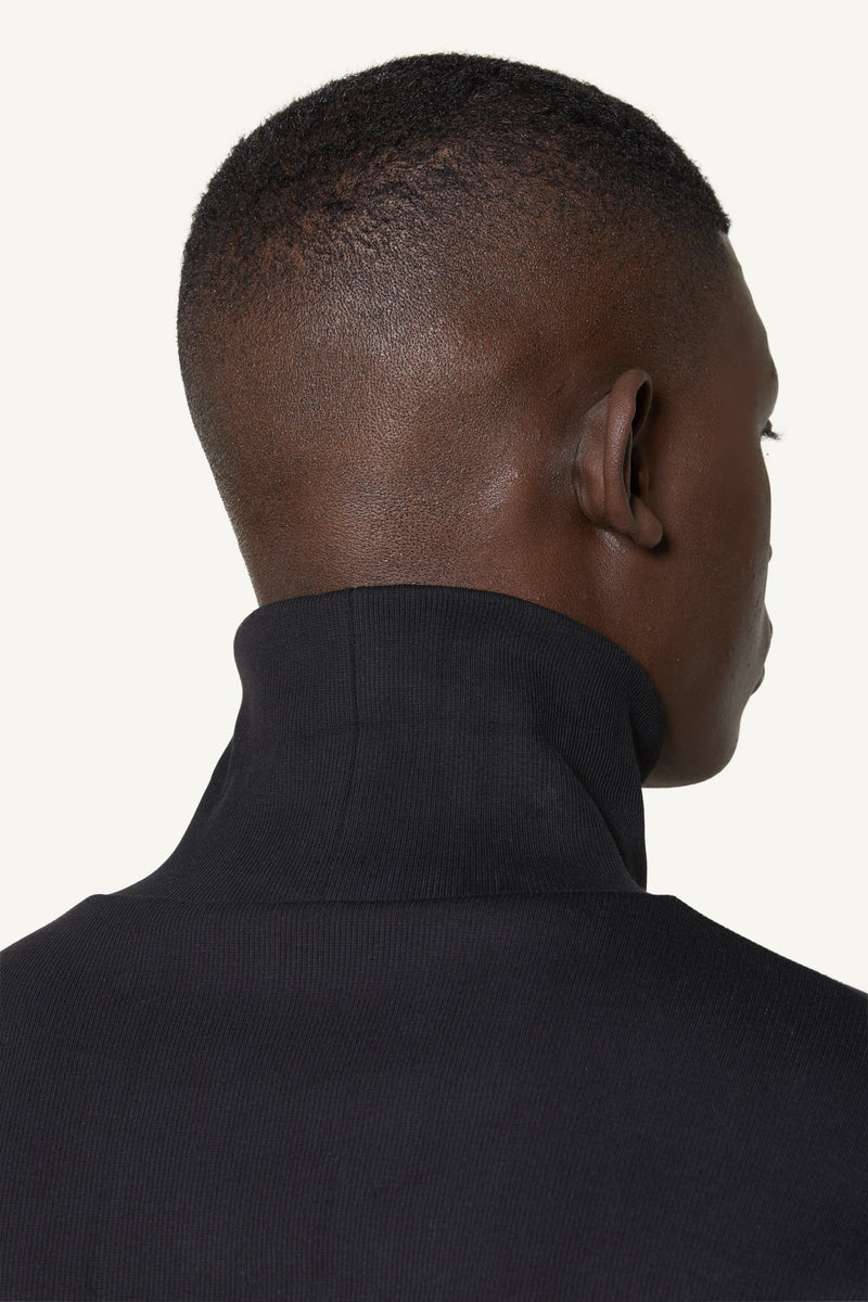 RIBBED ROLLNECK - BLACK