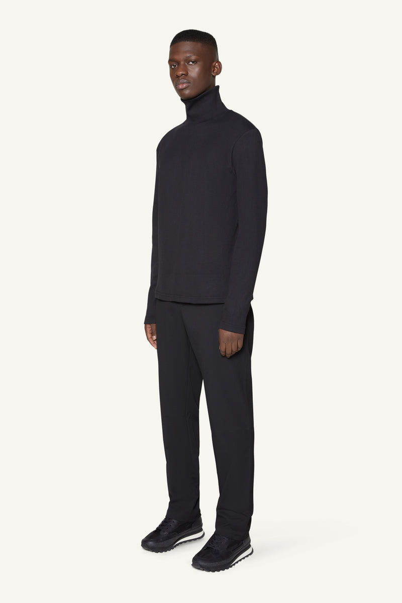 RIBBED ROLLNECK - BLACK