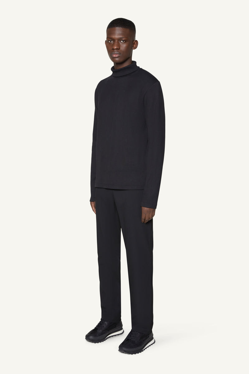 RIBBED ROLLNECK - BLACK