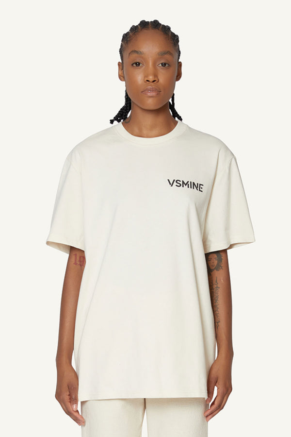 OVERSIZED LOGO T-SHIRT - CREAM