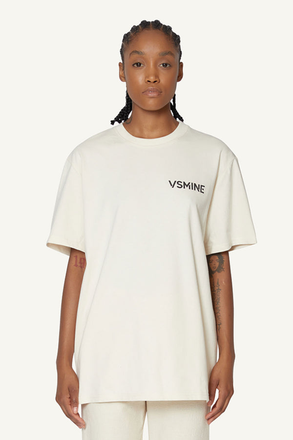 OVERSIZED LOGO T-SHIRT - CREAM